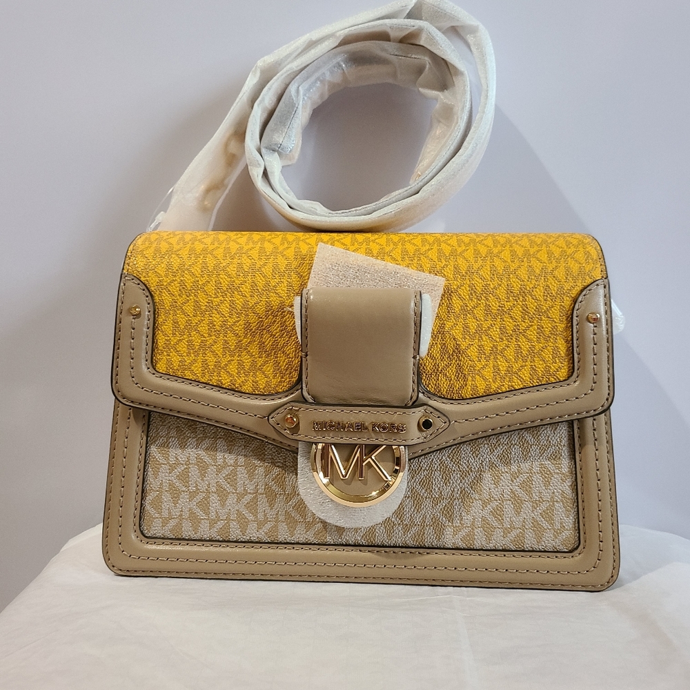 Jessie Medium Two-Tone Logo Shoulder Bag